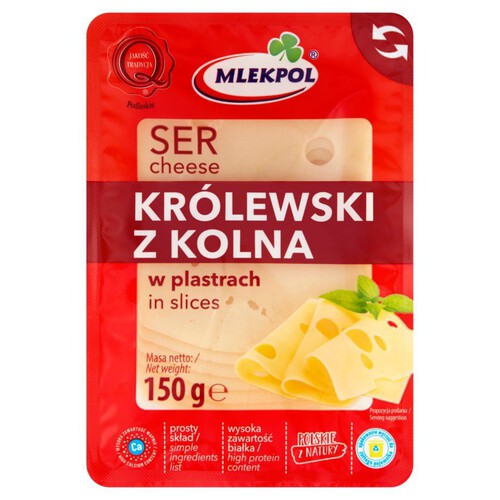 Ser Królewski z Kolna w plastrach Mlekpol 150 g