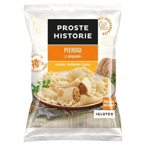 Pierogi z mięsem wieprzowo wołowym Proste Historie 450 g