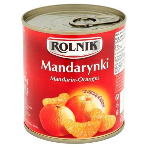 Mandarynki w delikatnie słodkim syropie Rolnik 175 g