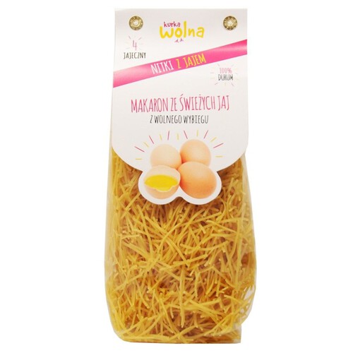 Makaron nitki 4 jajeczny z mąki z pszenicy durum Kurka Wolna 250 g