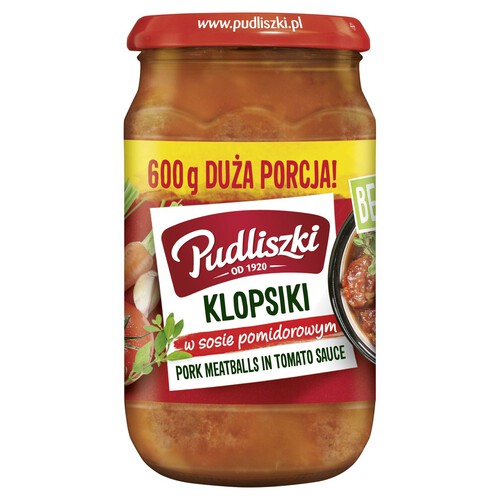 Klopsiki wieprzowe w sosie pomidorowym. Pudliszki 600 g