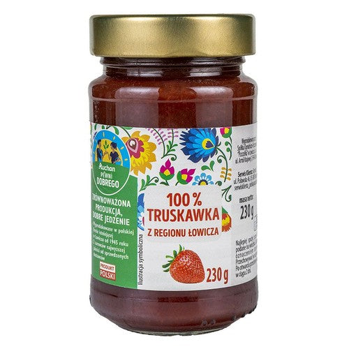 100% truskawka z regionu Łowicza Pewni Dobrego 230 g