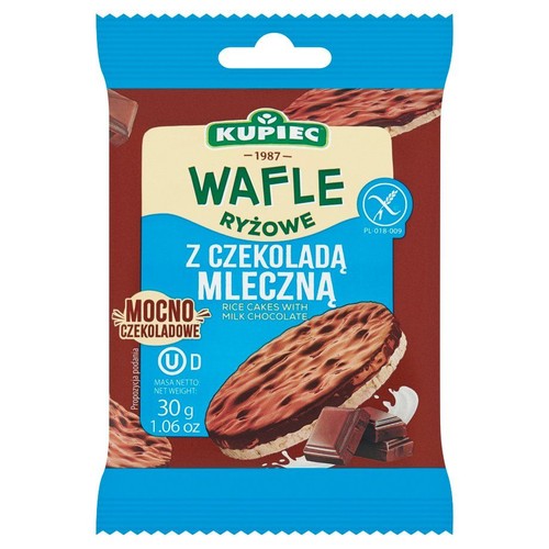 Wafle ryżowe z belgijską czekoladą mleczną Kupiec 30 g