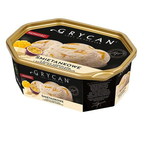 Lody śmietankowe z białą czekoladą i sosem mango-marakuja Grycan 900 ml