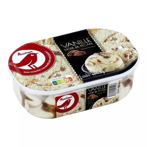 Lody waniliowe z kawałkami orzechów pekan Auchan 490 g