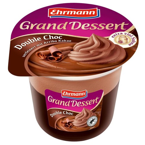 Deser mleczny o smaku podwójnej czekolady z bitą śmietaną EHRMANN 190 g