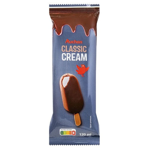 Lody śmietankowo waniliowe w czekoladzie mlecznej  Auchan 120 ml